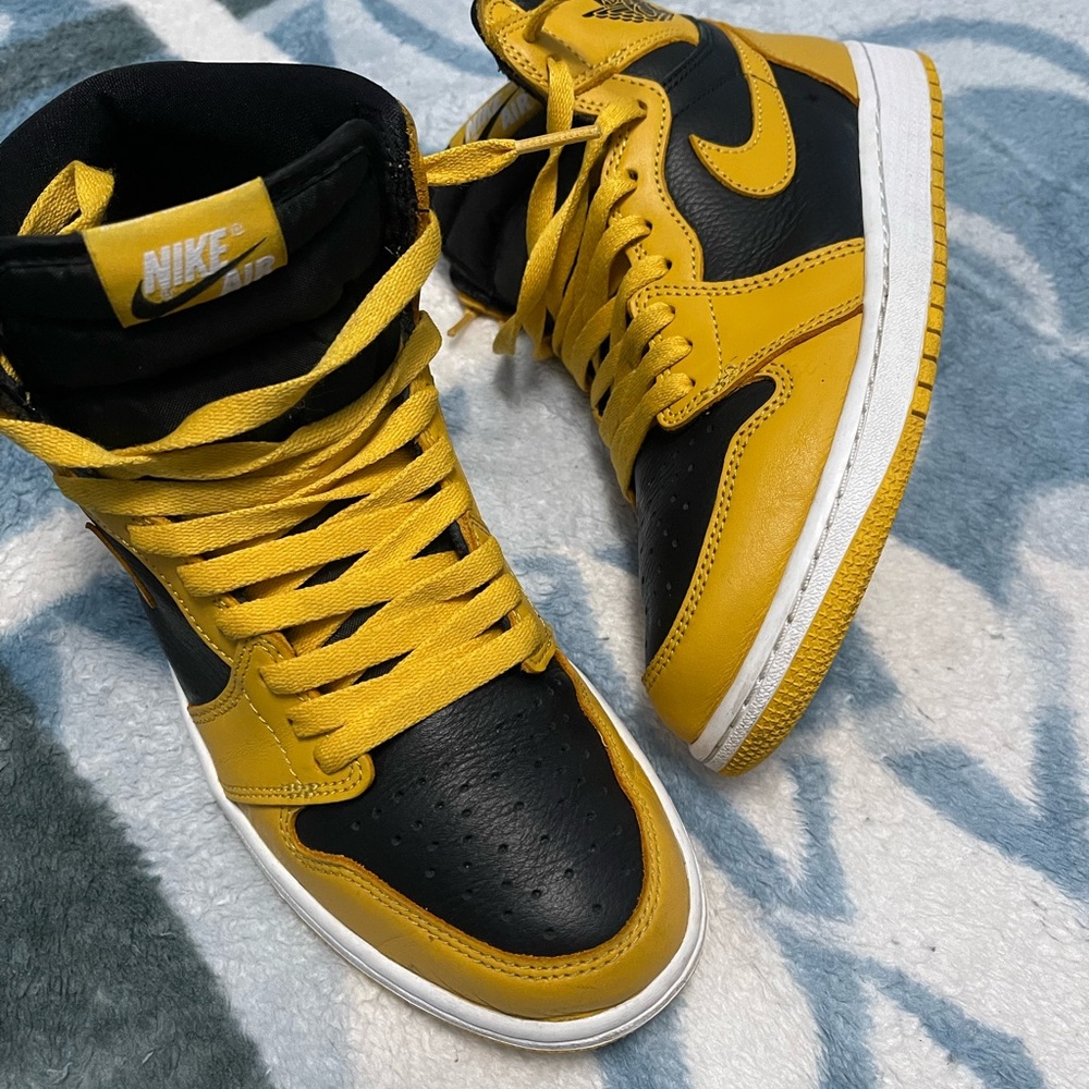 Nike air jordan 1 high retro og (pollen/ yellow/ black/ white) men us 8.5